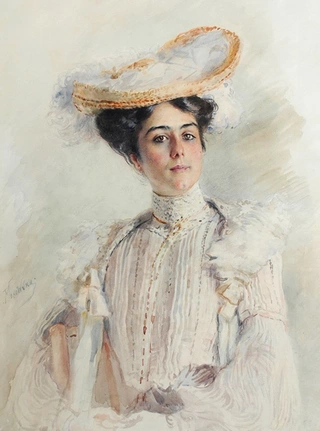 Портрет Ю.П. Маковской, жены художника. Конец 1880-х - начало 1890-х