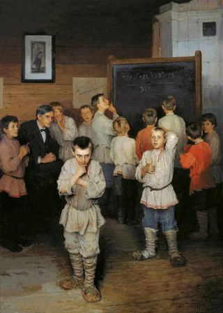 Устный счет. В народной школе С.А. Рачинского. 1895