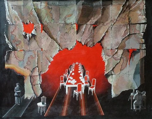 Эскиз декорации к спектаклю по пьесе М.Ф. Шатрова «Большевики». 1977