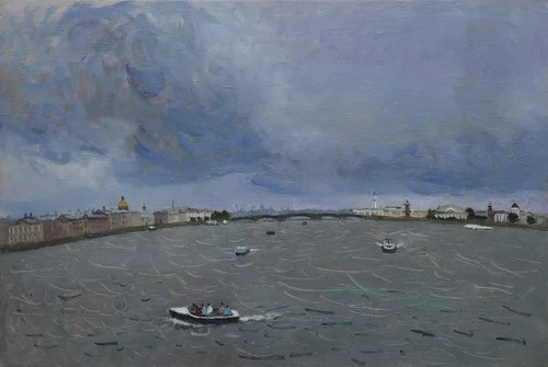Вид на Неву с Троицкого моста. 2022