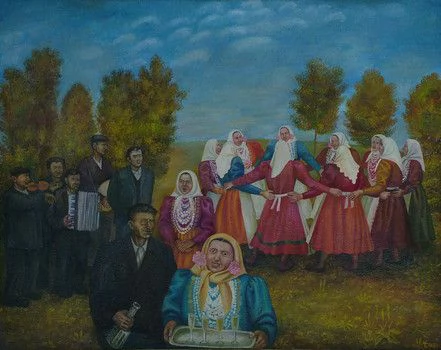 Назаренко Т.Г. Встреча гостей в молдавском совхозе. 1974