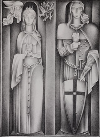 Тристан и Изольда с волшебным кубком. Иллюстрация к «Роману о Тристане и Изольде». 1972