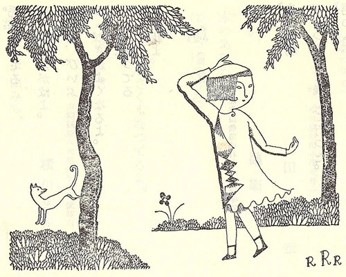 Такэо Такэи. Иллюстрация к стихотворению Китахара Хакусю «Теплый день». Журнал «Красная птица». 1928