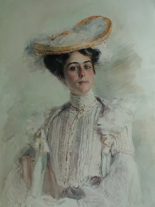 Портрет Ю.П. Маковской, жены художника